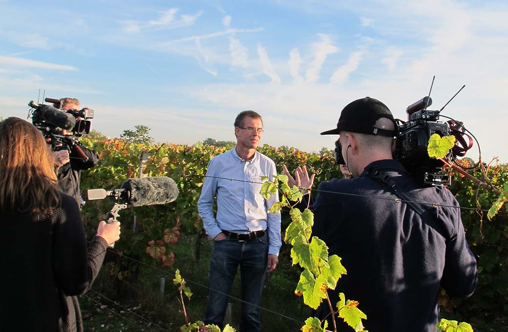 Tournage californien sur la parcelle expérimentale Vitadapt